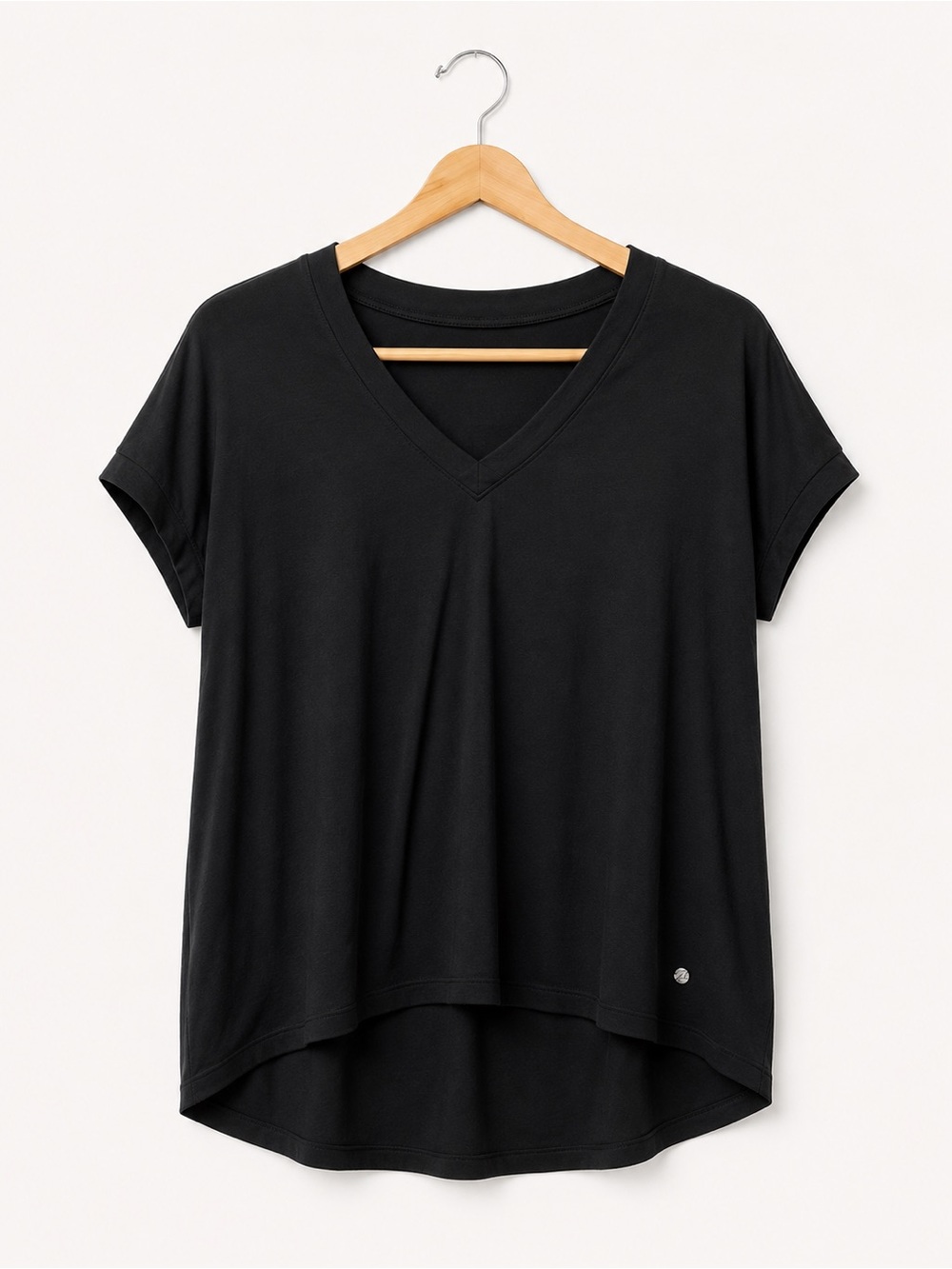 Bally Total Fitness Open Back Black V-Neck Women's Top XL